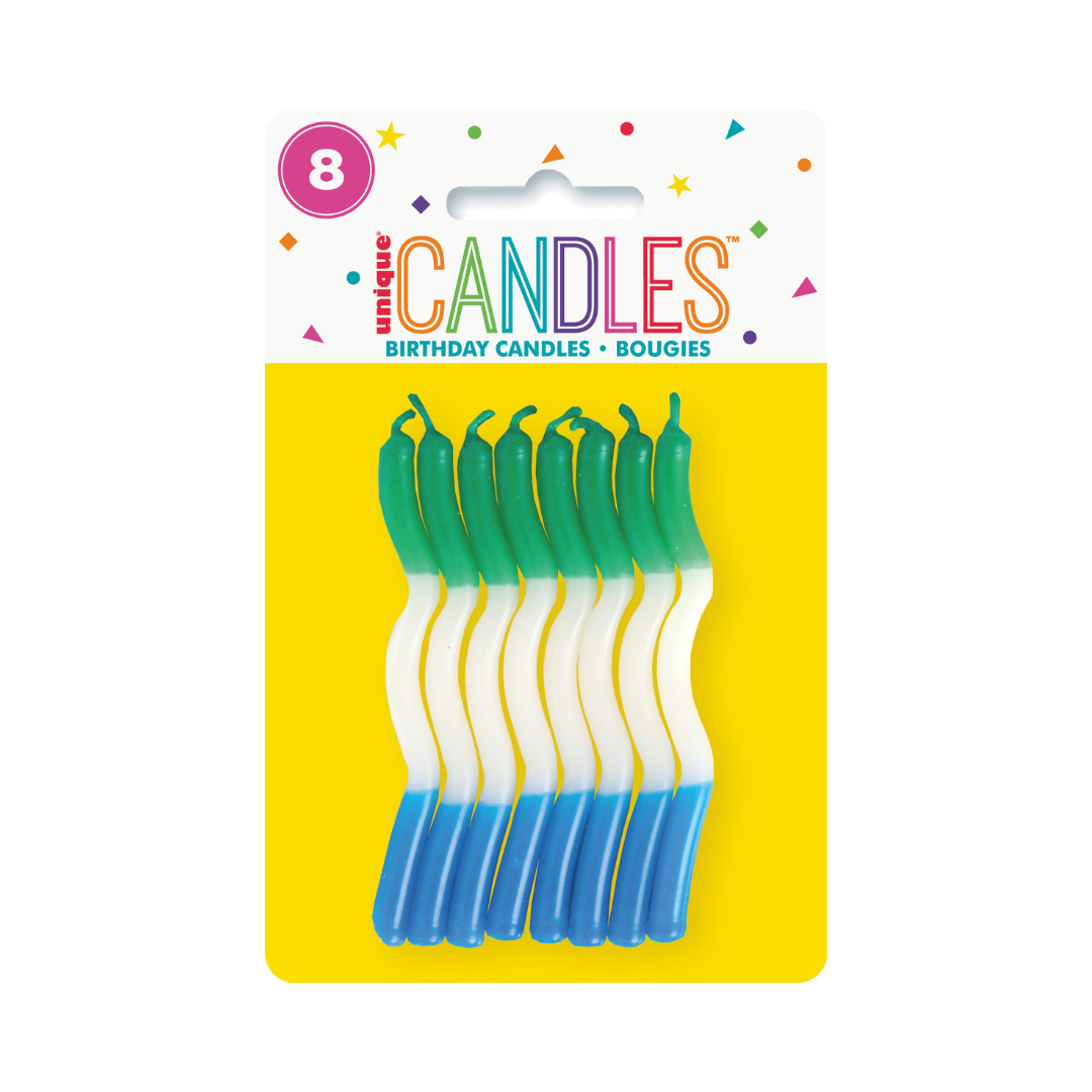 Chandelles d’anniversaire zigzag tricolores – 8/Pqt J-FÊTE EXTRÊME