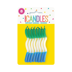 Chandelles d’anniversaire zigzag tricolores – 8/Pqt J-FÊTE EXTRÊME