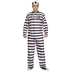 Costume Homme – Prisonnier rayé - Adulte – Taille unique