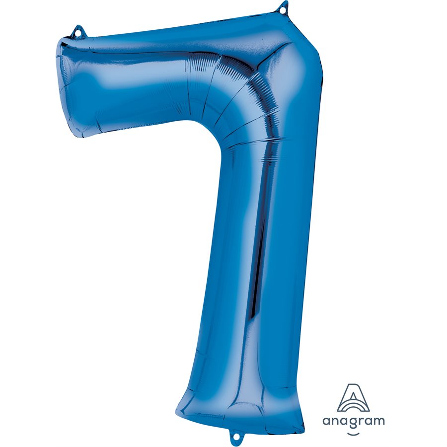 Mylar supershape - Chiffre 7 - Bleu - 34"