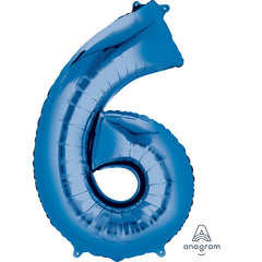 Mylar supershape - Chiffre 6 - Bleu - 34"