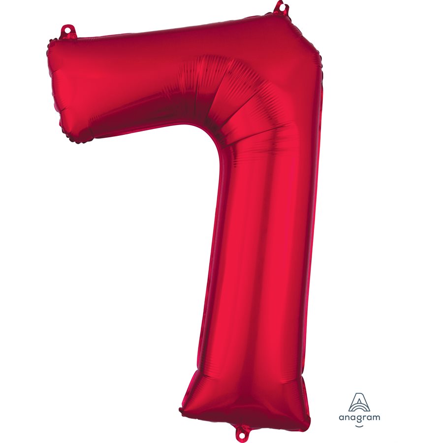 Mylar supershape - Chiffre 7 - Rouge - 34"