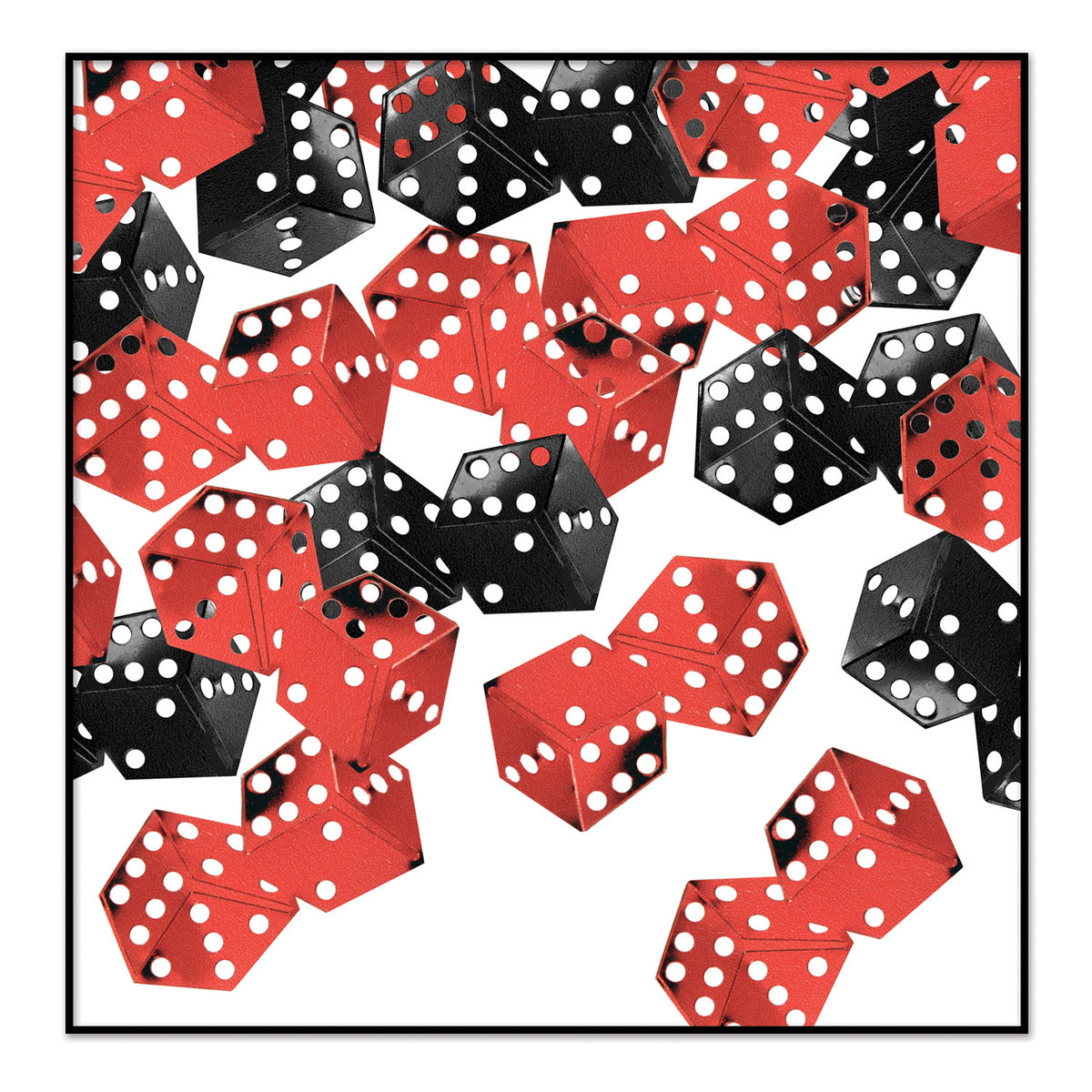 Confettis en forme de dés - Rouge et Noir