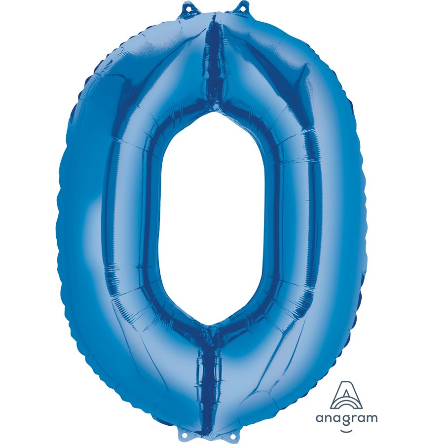 Mylar supershape - Chiffre 0 - Bleu - 34"