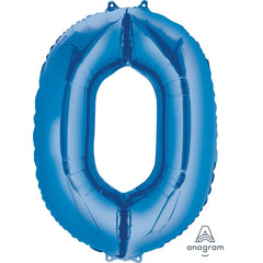 Mylar supershape - Chiffre 0 - Bleu - 34"