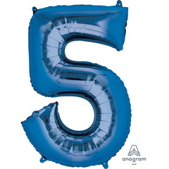 Mylar supershape - Chiffre 5 - Bleu - 34"