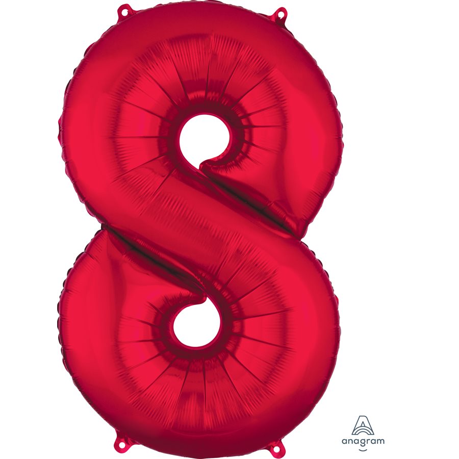 Mylar supershape - Chiffre 8 - Rouge - 34"