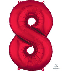 Mylar supershape - Chiffre 8 - Rouge - 34"