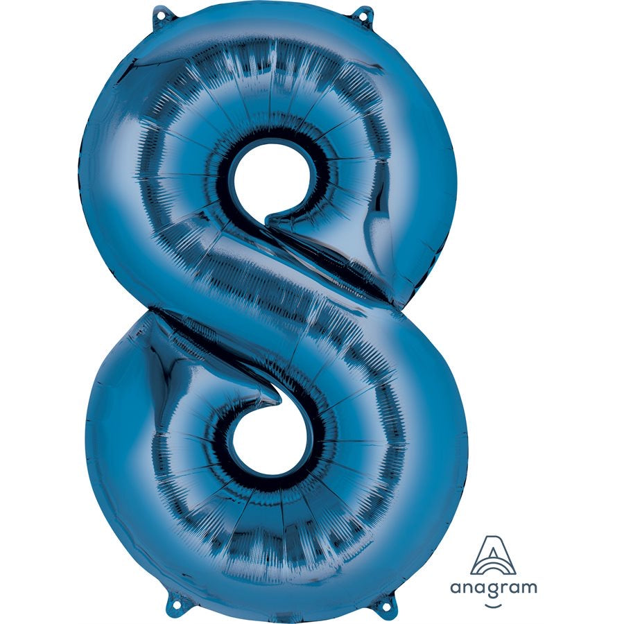Mylar supershape - Chiffre 8 - Bleu - 34"
