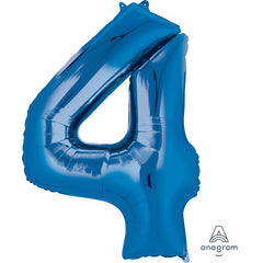 Mylar supershape - Chiffre 4 - Bleu - 34"