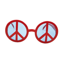 Lunettes rouges avec symbole de paix - Taille Unique