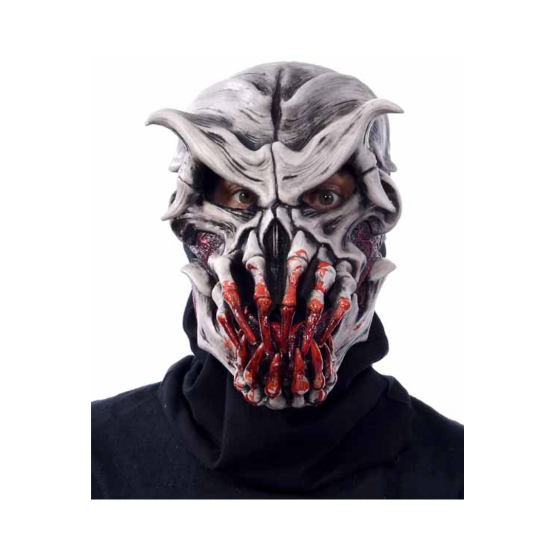 Masque Chaos au look dérangeant et intense, parfait pour Halloween, costumes d’horreur et maisons hantées.