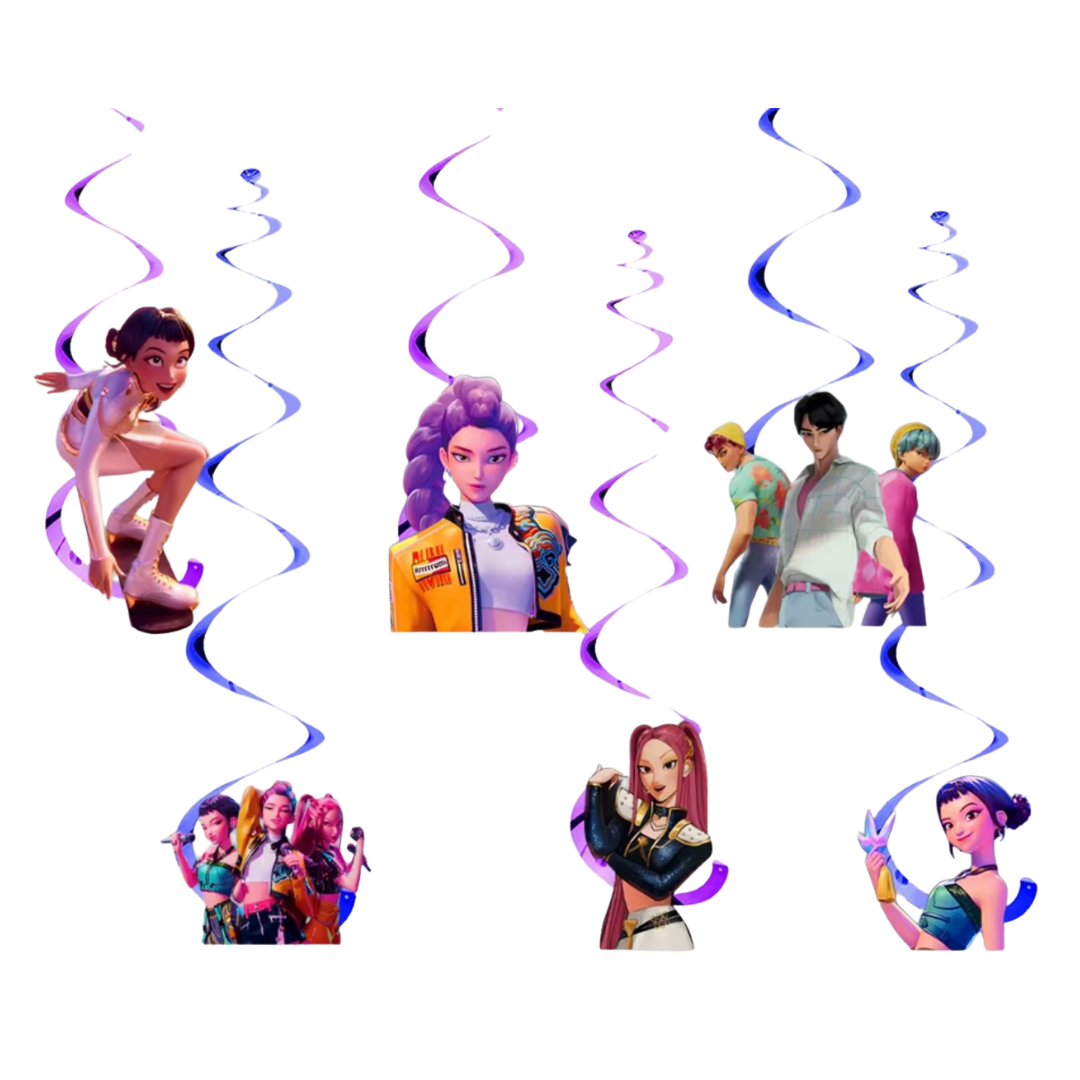 Décoration en tourbillon - K-Pop Demon Hunter - 6/Pqt J-FÊTE EXTRÊME