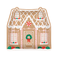 Assiettes en forme de maison en pain d’épice – 8,25" – 8/Pqt Unique