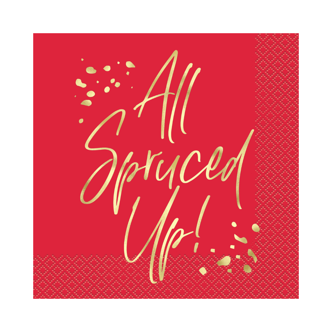 Serviettes de table de Noël – “All Spruced Up” – Holly Days – 16/Pqt Unique