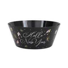 Bol de Service en Plastique – “Hello New Year” – Noir Unique