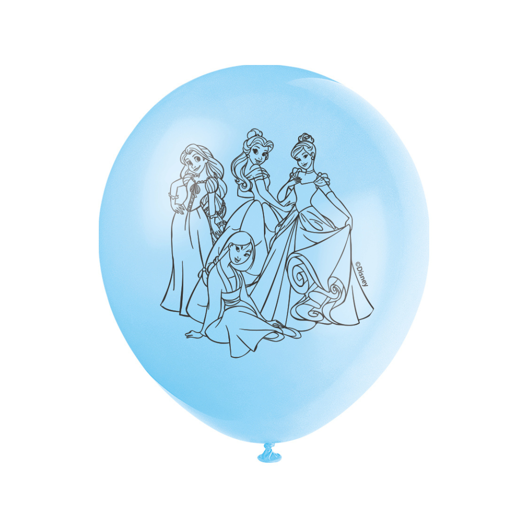 Ballons en latex – Disney Princess – 12" – 8/Pqt Unique Industries