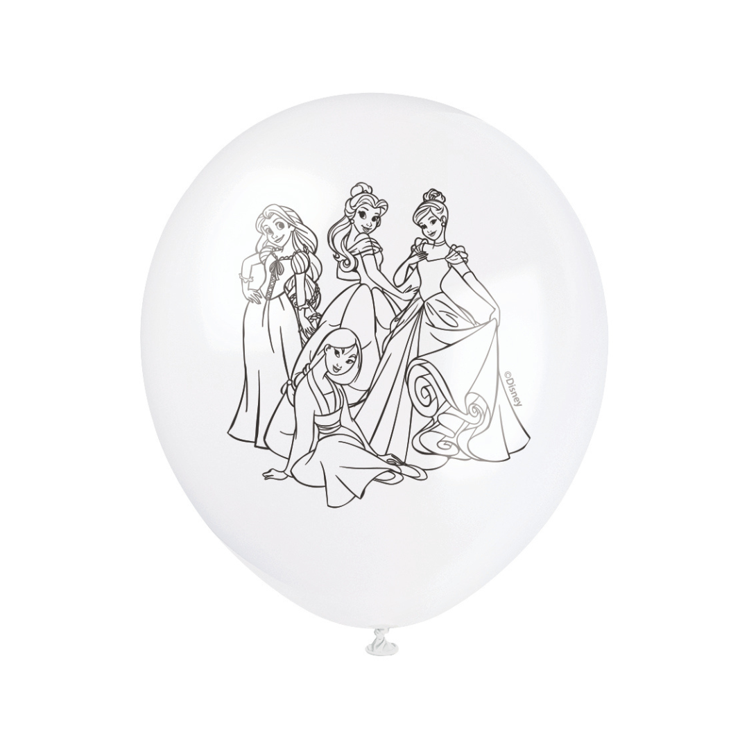 Ballons en latex – Disney Princess – 12" – 8/Pqt Unique Industries