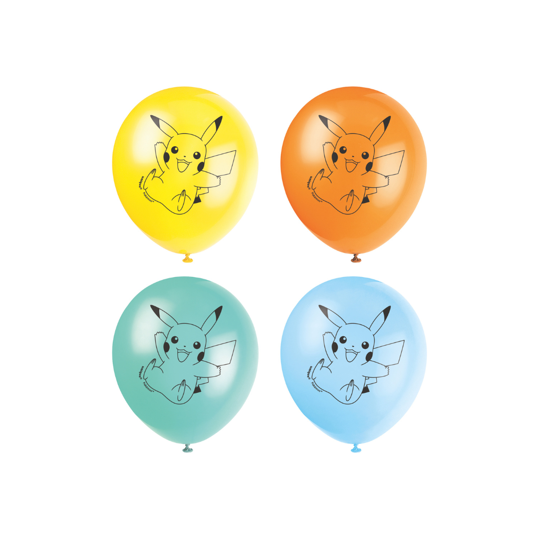 Ballons en latex – Pokémon – 12" – 8/Pqt Unique Industries