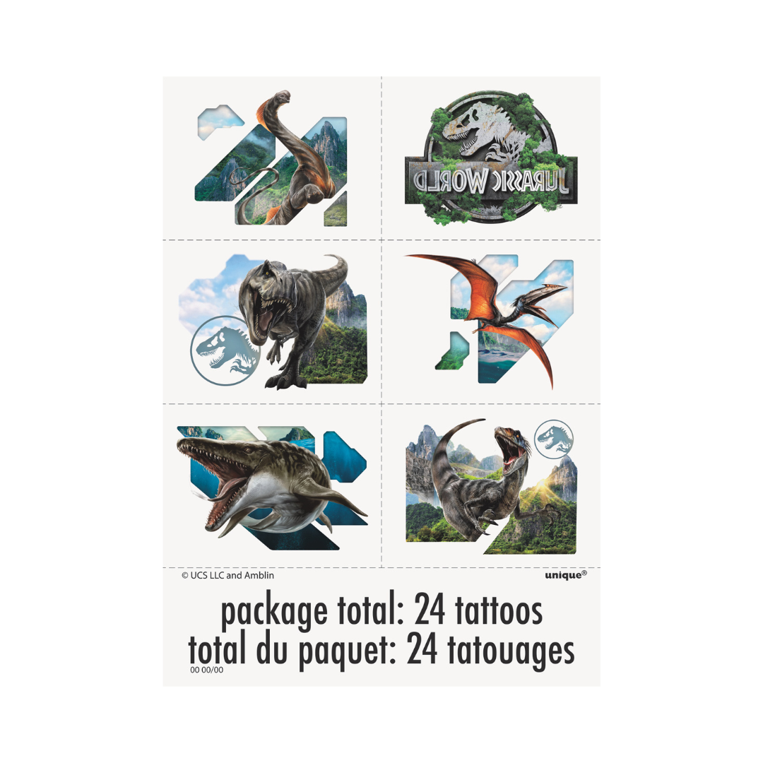Tatouages – Le Monde Jurassique 4 – 24/Pqt