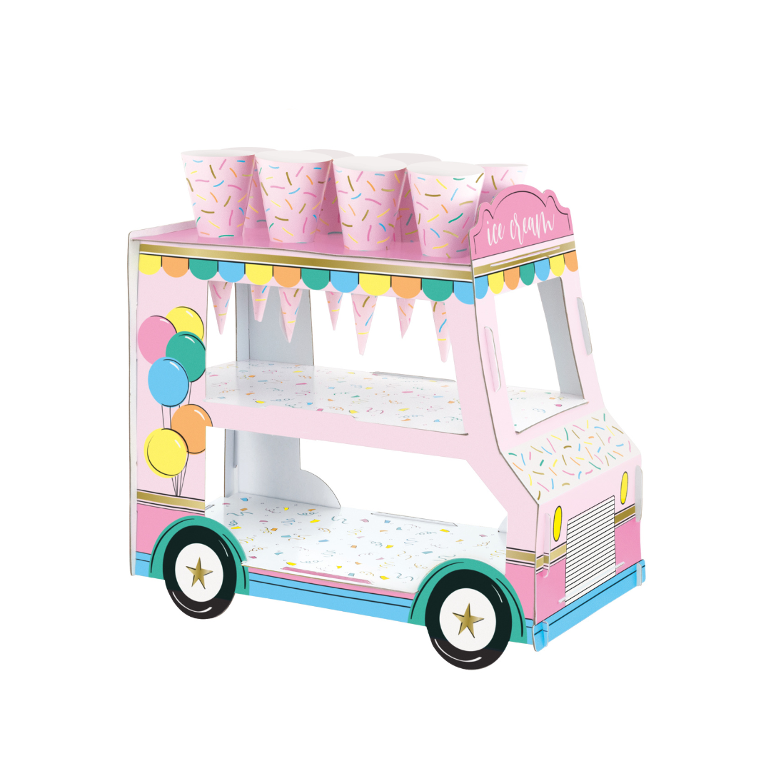 Présentoir à desserts – Camion de crème glacée – Anniversaire arc-en-ciel Unique Industries