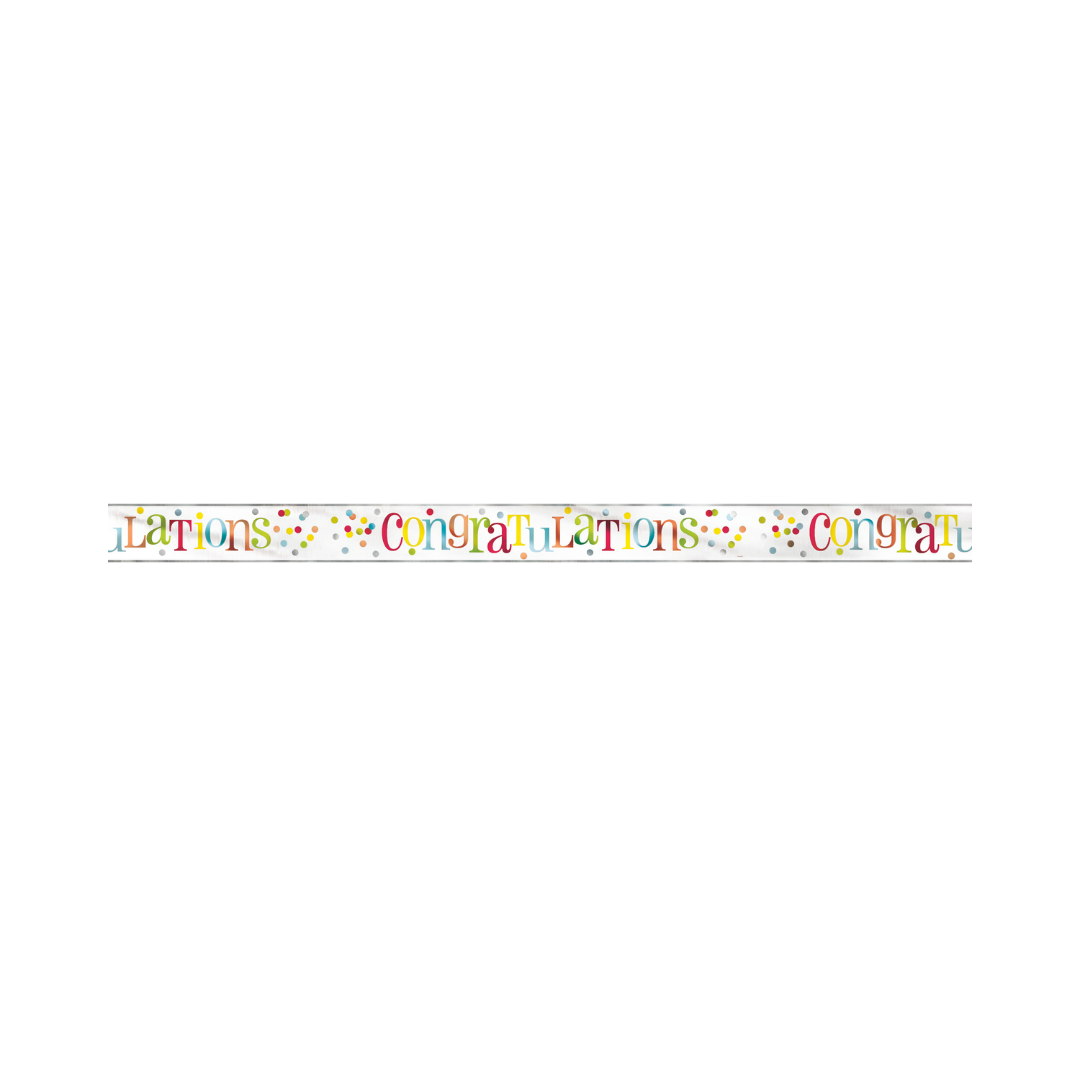Bannière - Congratulations - Multicolore - 12' Unique