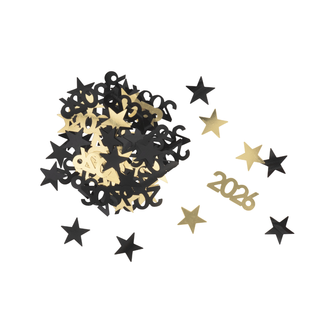 Confettis - « 2026 » Noir et Or - 0.5 oz Unique