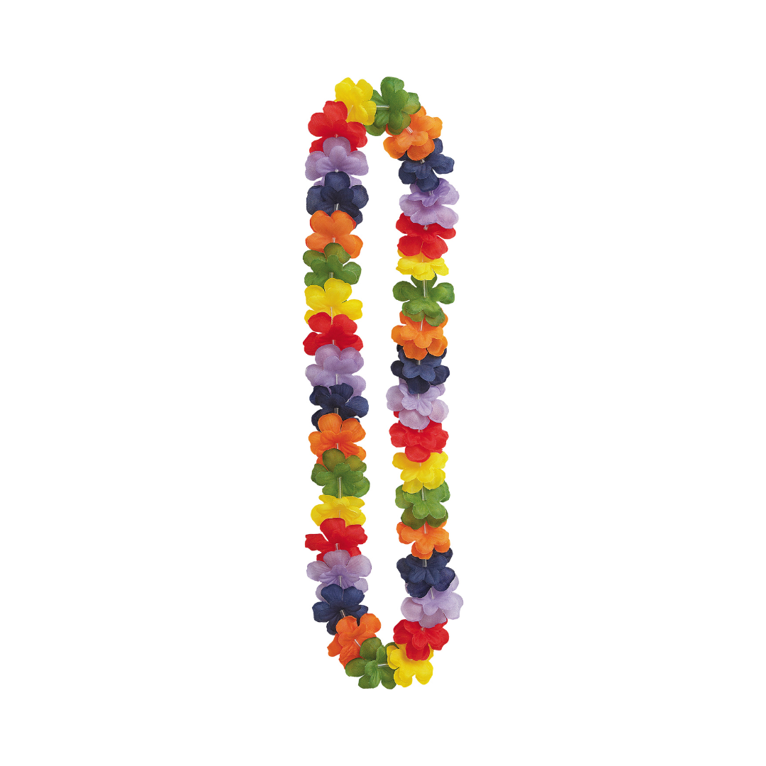 Collier Hawaïen - Fleurs Arc-en-ciel - 40" Unique