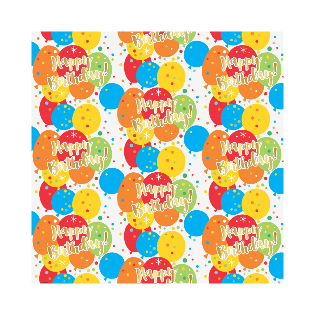 Papier d’Emballage Anniversaire Doré Glamour - 30" x 5 pi Unique