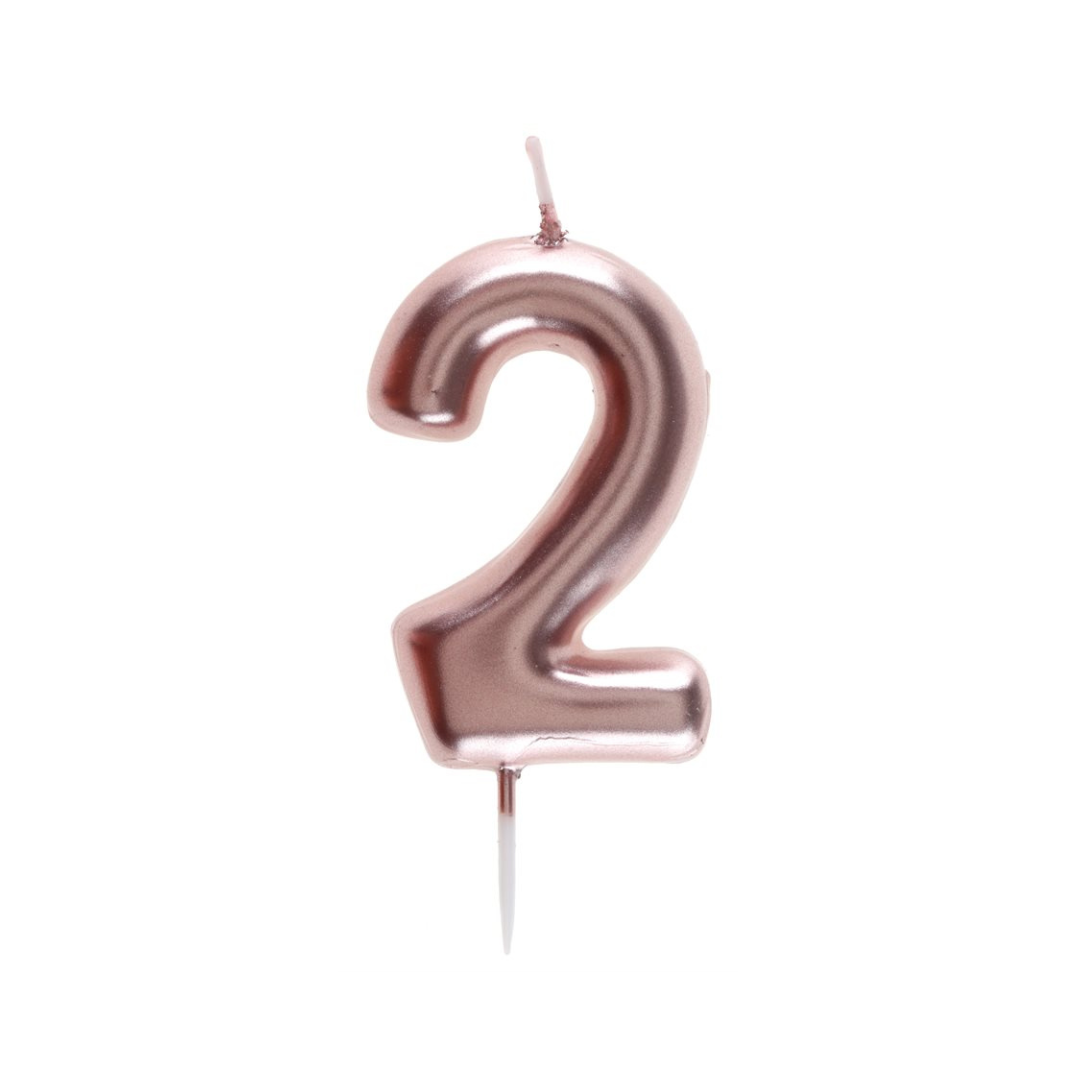 Bougie Chiffre Rose Gold - N°2 - 4 x 9 cm*** BLC