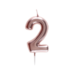 Bougie Chiffre Rose Gold - N°2 - 4 x 9 cm*** BLC