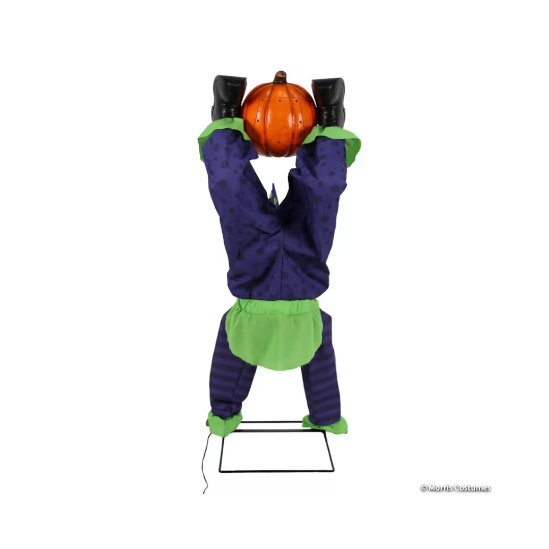 Décoration d’Halloween animée – Clown inversé lumineux avec citrouille – 5 pi Morris Costumes