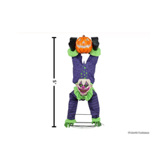 Décoration d’Halloween animée – Clown inversé lumineux avec citrouille – 5 pi Morris Costumes