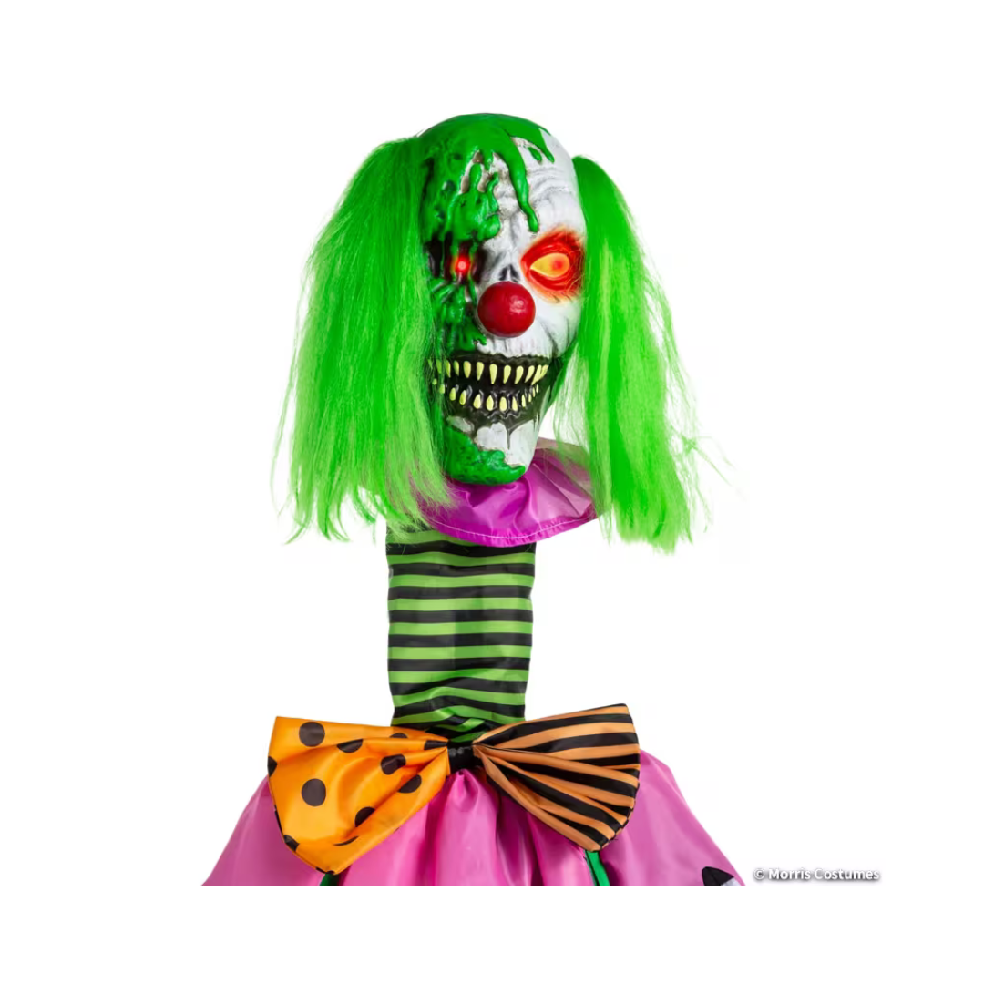 Décoration d’Halloween animée – Clown lumineux au venin vert – 5 pi 10 po Morris Costumes