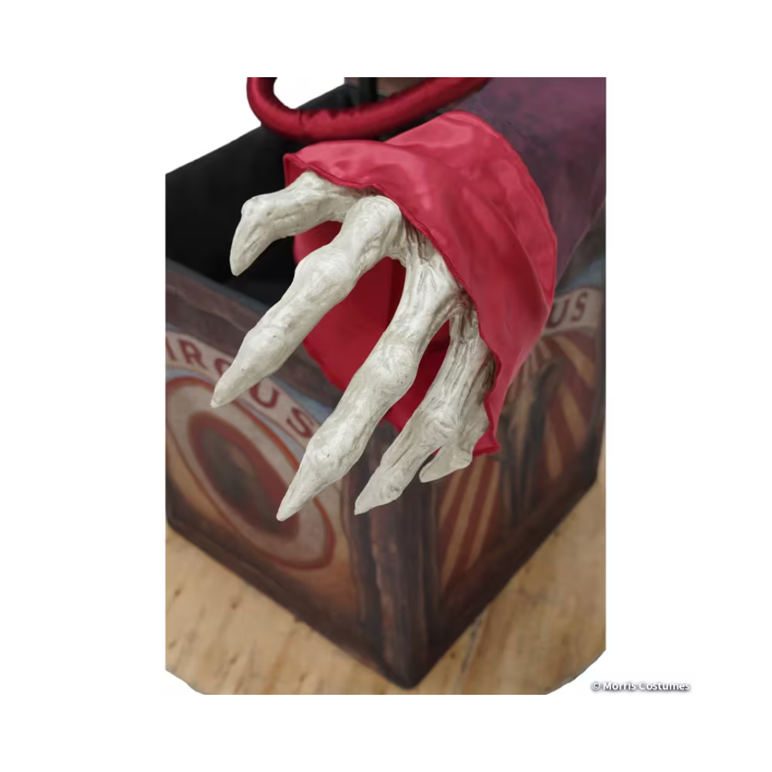 Décoration d’Halloween mécanique – Clown squelette sortant d'une boîte à surprise – 5 pi Morris Costumes