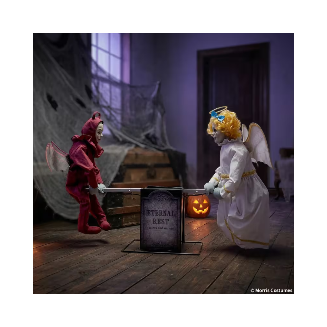 Décoration d’Halloween animée – Balançoire Ange et Démon « Eternal Rest » – 4 pi x 3 pi Morris Costumes