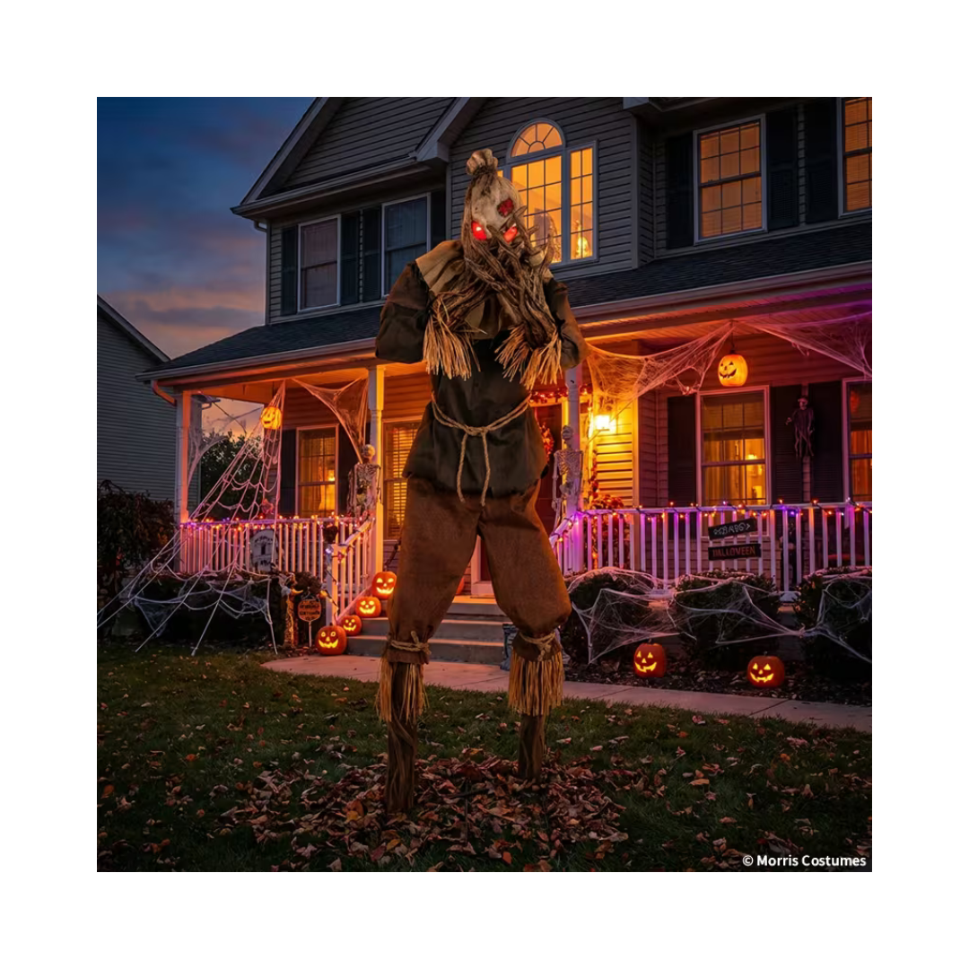 Décoration d’Halloween animée – Épouvantail Grim Stalker lumineux – 7 pi Morris Costumes