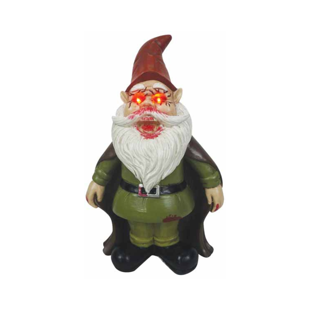 Gnome effrayant en résine infesté et illuminée