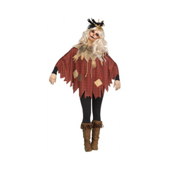 Poncho à capuche - Épouvantail terrifiant - Adulte - Taille Unique