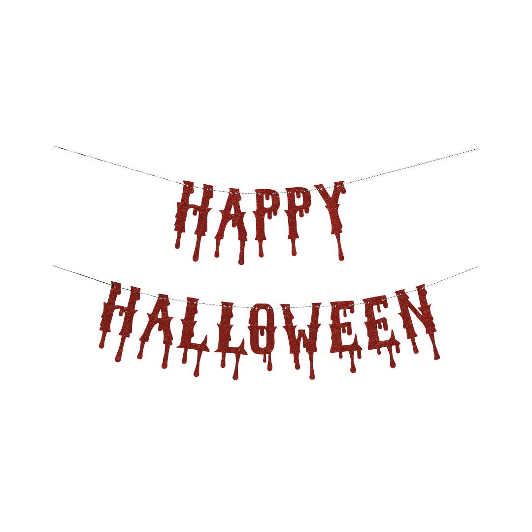 Bannière - Happy Halloween - Sanglante - Rouge Unique