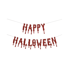 Bannière - Happy Halloween - Sanglante - Rouge Unique