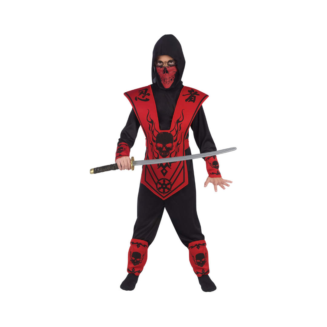 Costume Enfant - Seigneur Ninja Squelette Rouge et Noir Fun World