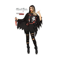 Poncho à capuche - Ghostface - Adulte – Taille Unique