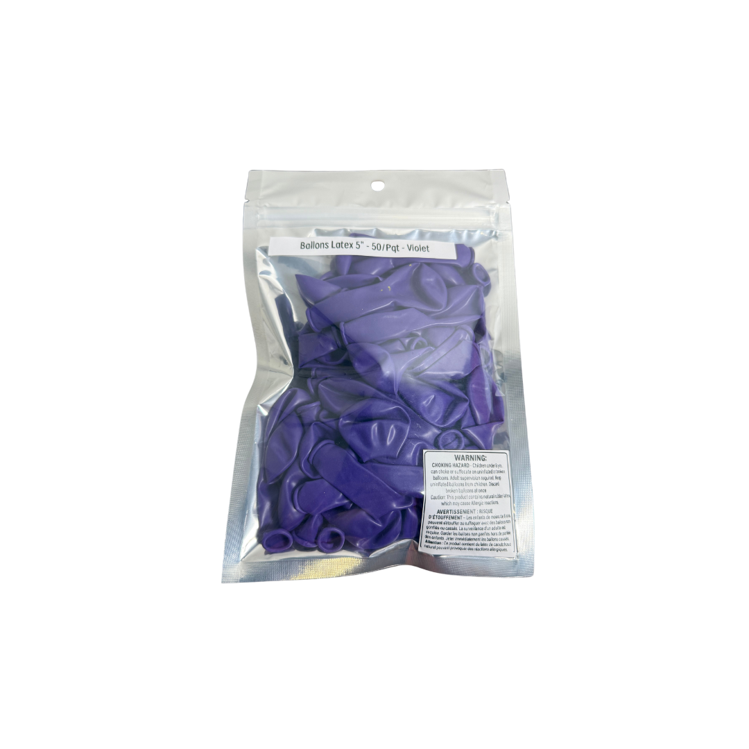 Ballons latex 5" - 50/Pqt - Violet