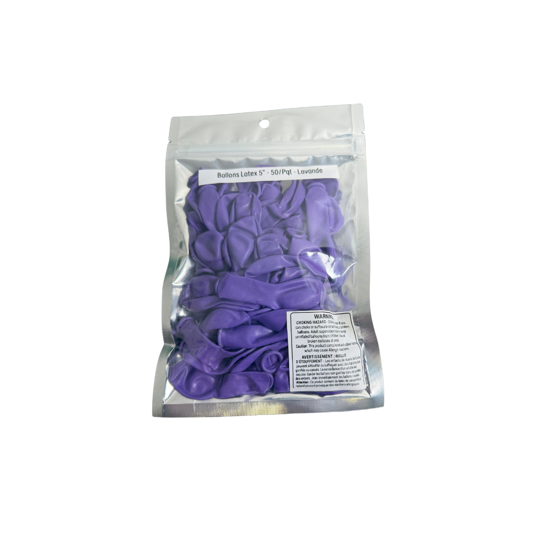 Ballons latex 5" - 50/Pqt - Lavande