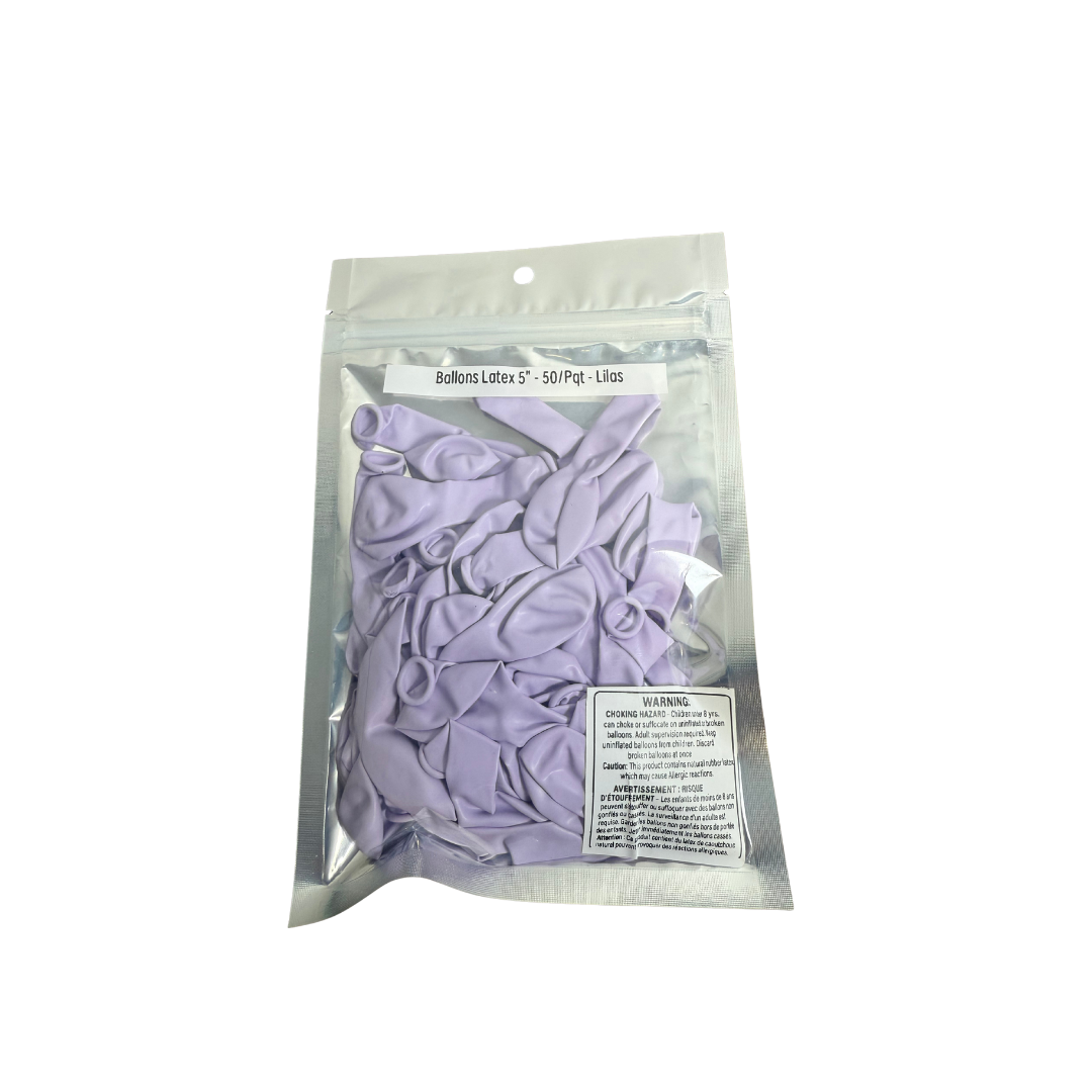 Ballons latex 5" - 50/Pqt - Lilas
