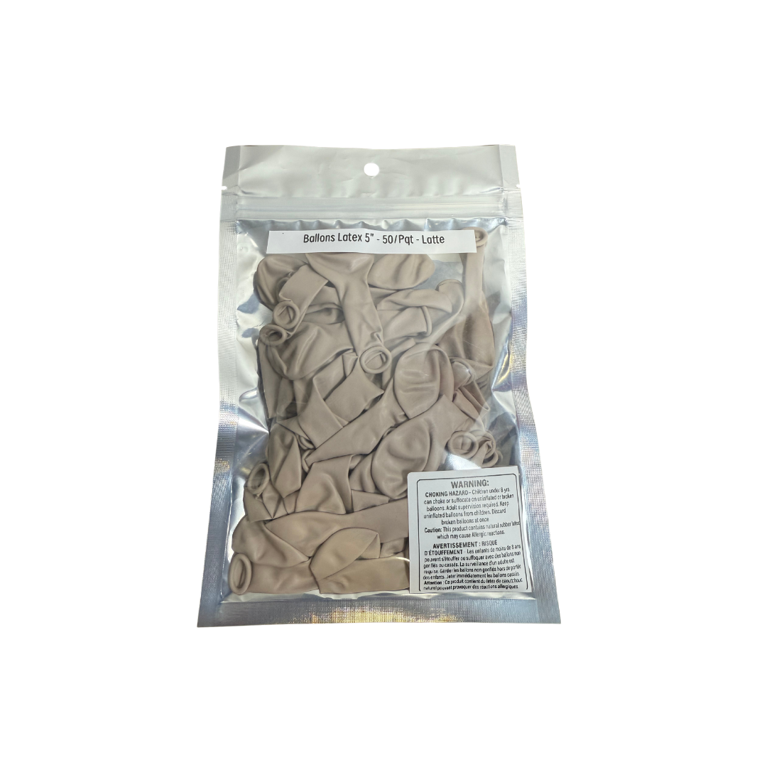 Ballons latex 5" - 50/Pqt - Latte