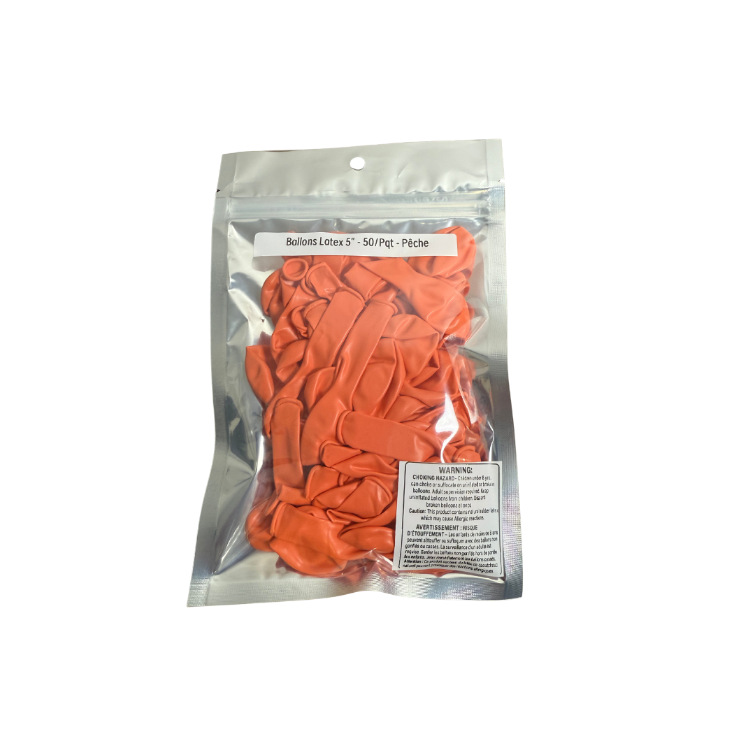 Ballons latex 5" - 50/Pqt - Pêche